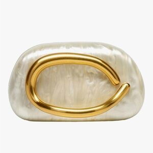 White and gold clutch